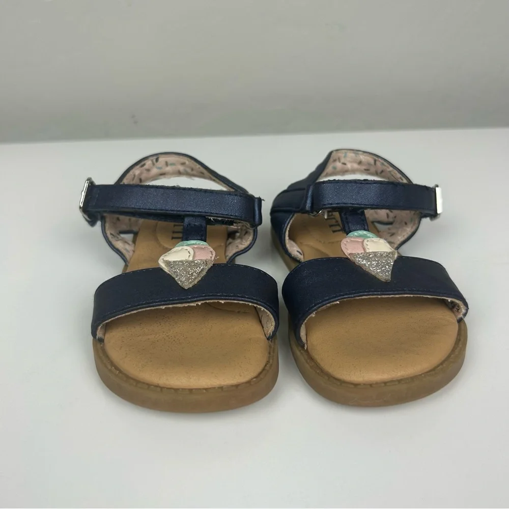 Born Sprinkles navy blue T sandal with ice cream cone toddler size 6 - Picture 8 of 16